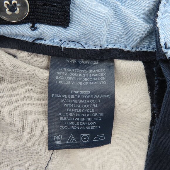 Tommy Hilfiger Boys 8 Blue Chino Shorts 8.5in Inseam Belt Loops Pockets Cotton - Picture 7 of 9